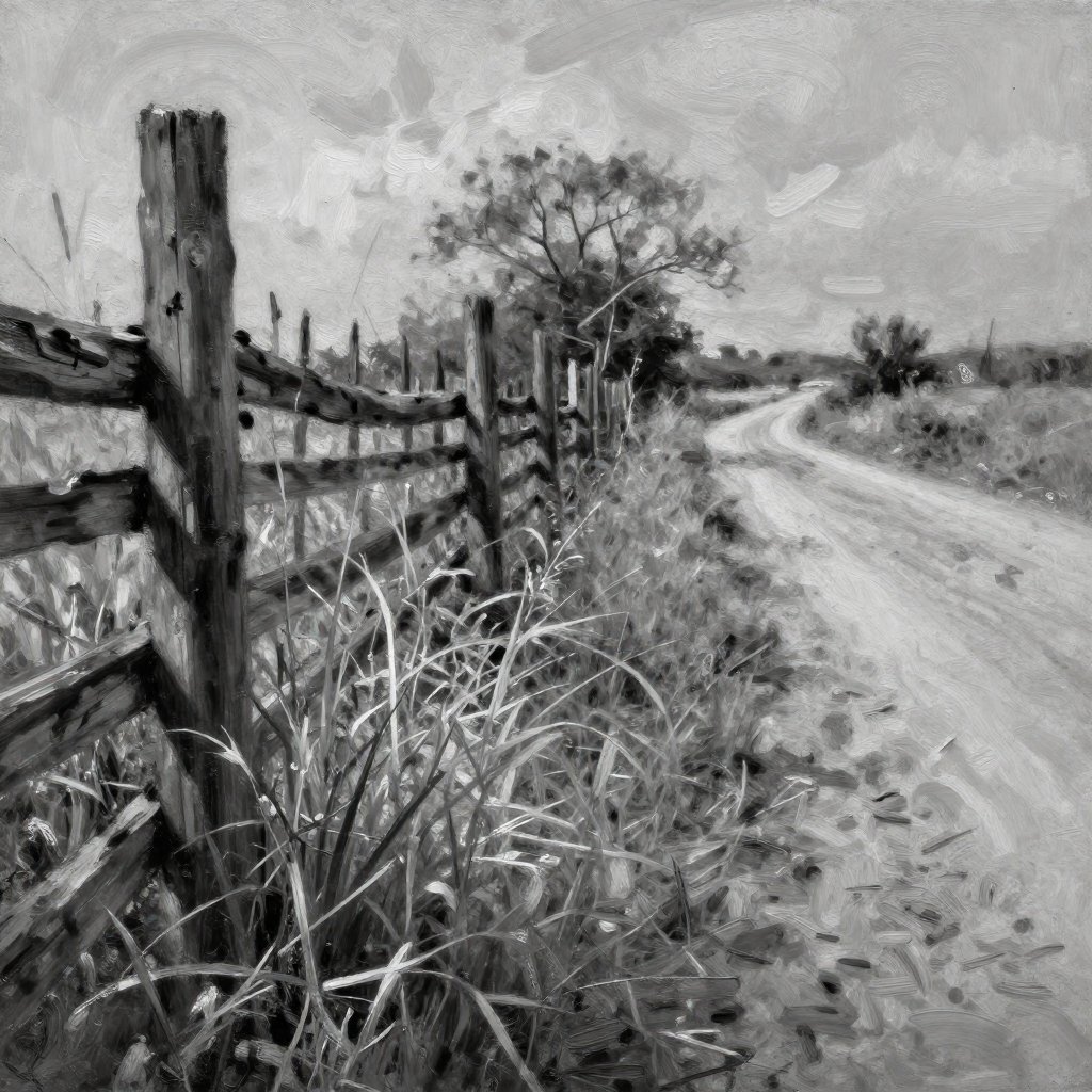 Fence along a country road